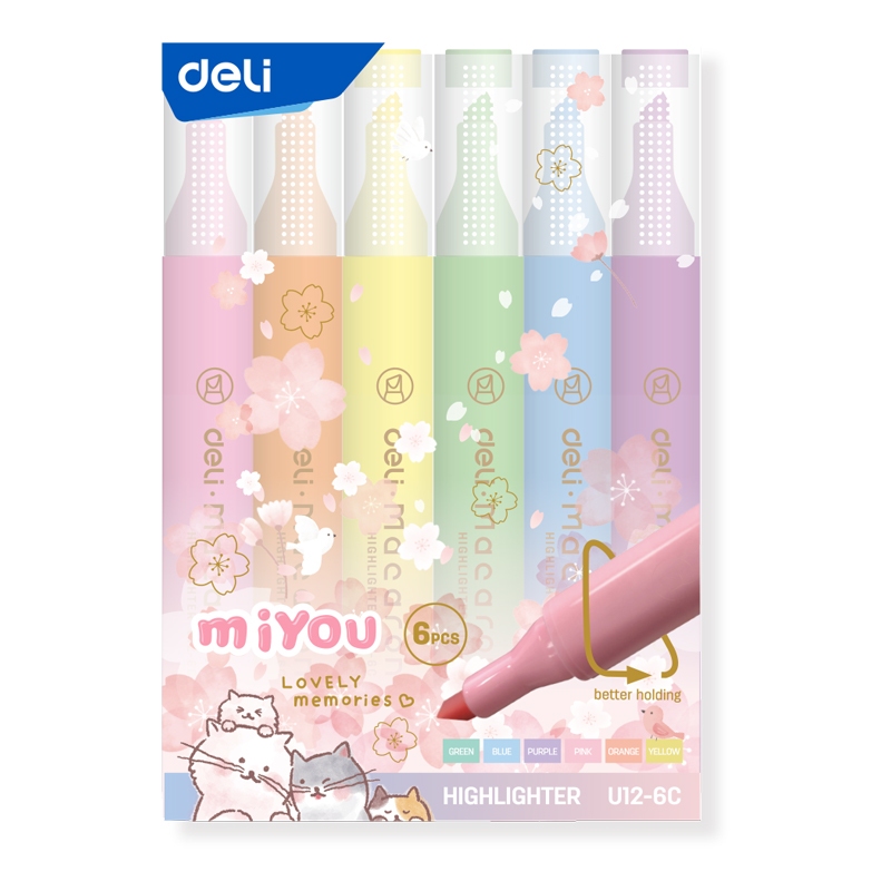 

Deli Highlighter Warna Pastel 1 Set Isi 6 - Stabilo Soft Color - CSP0446