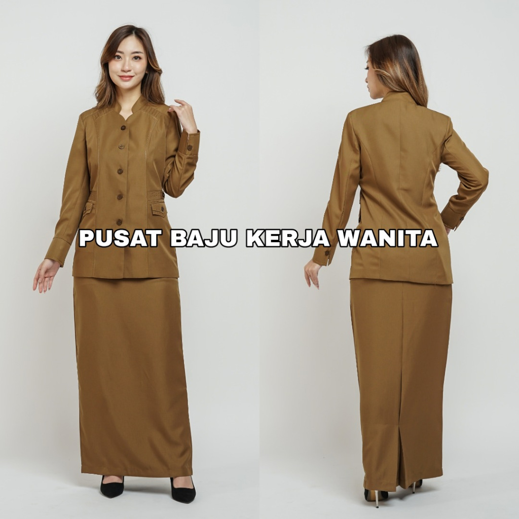Blazer Wanita / Seragam PNS / Baju PDH PNS Wanita / Baju Dinas Pemda Wanita / Baju Khaki PNS Wanita 