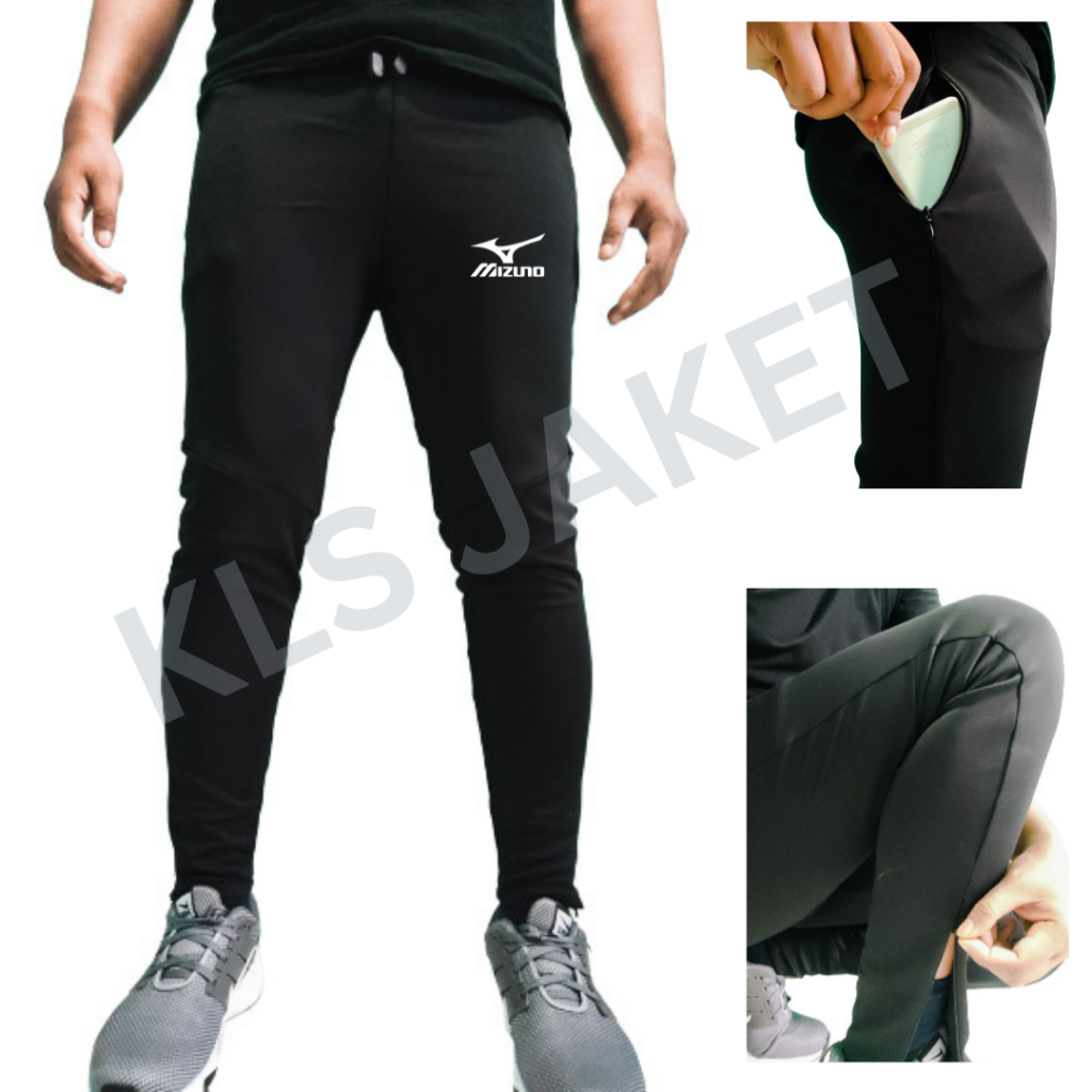 Trackpants KLS Mzuno Celana Olahraga Panjang Pria Wanita Clana Jogging Gym Futsal Gowes Football Fitness Pants