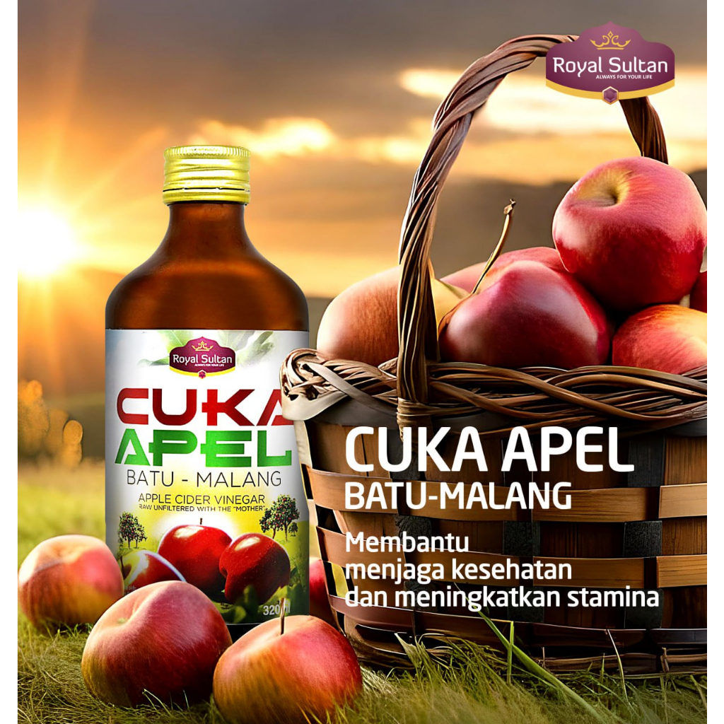 

CUKA APEL Batu Malang Royal Sultan Organic Apple Cider Vinegar Original 100% APEL UTUH