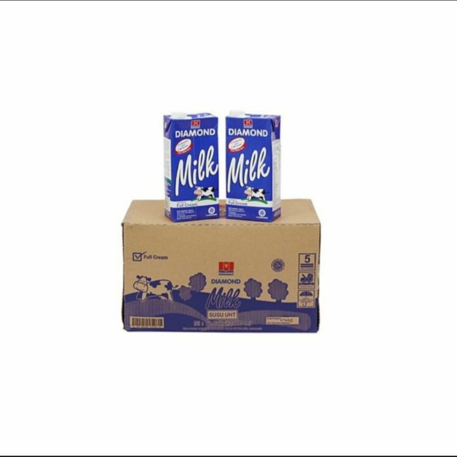 

Uht Diamond Milk-Susu uht diamond Full Cream 1Liter X12 Pcs (1 Carton)