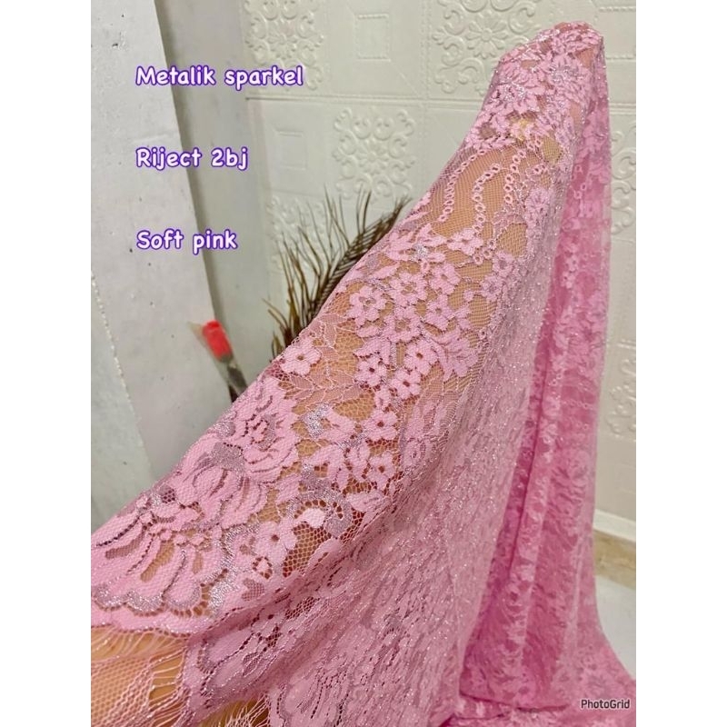 KAIN KEBAYA RIJEK METALIK ORY MOTIF MAWAR TERBARU