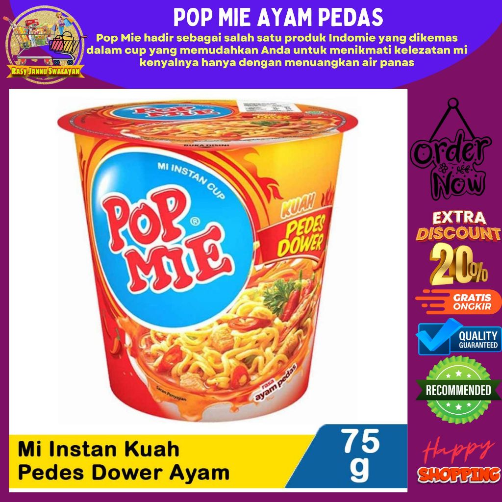 

Pop Mie Pedas Dower Mie Insatan [75 g/ Cup]