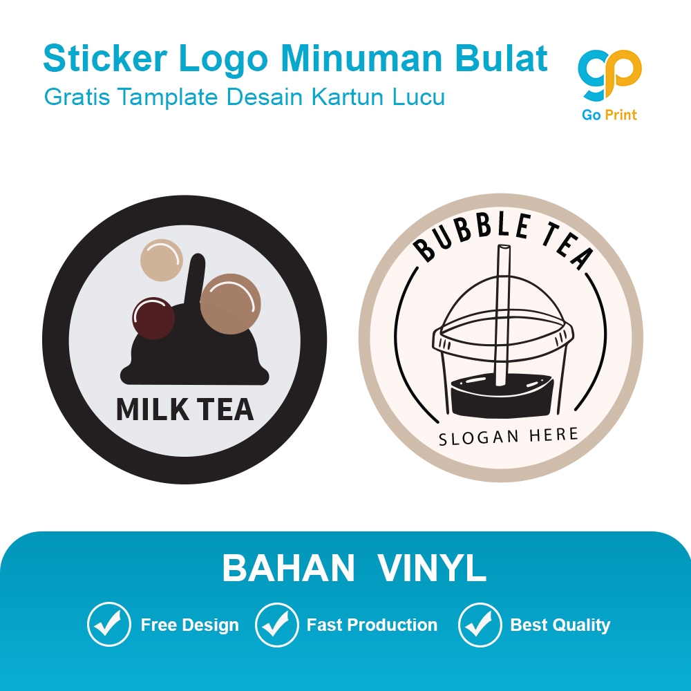 

STIKER LOGO MINUMAN BULAT BULAT / STIKER VINYL / STIKER TAHAN AIR