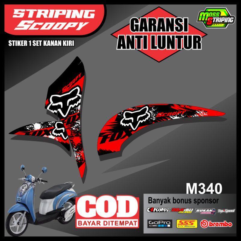 Stiker Striping sticker strip Scoopy Scopy Scoopi Karbu Lama M340 Setiker Seticker setriping setrip 