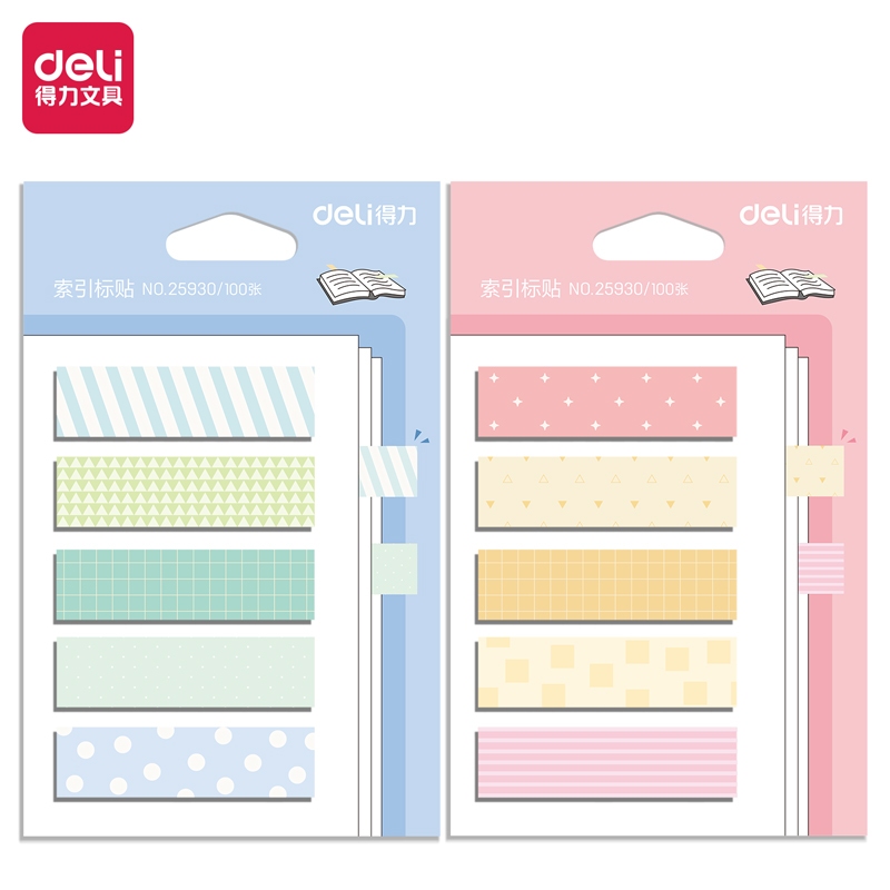 

Deli Book Labels With Writable - Paper Index Tabs Sekolah 5×30sheets - CSN0718