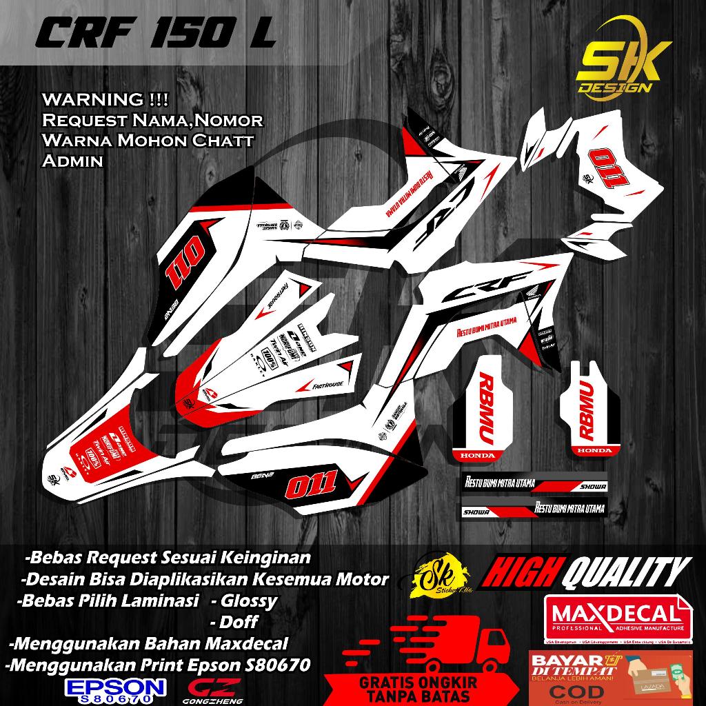 DC 500 DECAL STICKER FULLBODY MOTOR HONDA CRF 150 L DESAIN LIST SIMPEL VARIASI BEBAS REQUEST/COSTUM