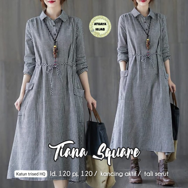 Ready tiana midi dress jumbo catton triset ld 120 ori athaya