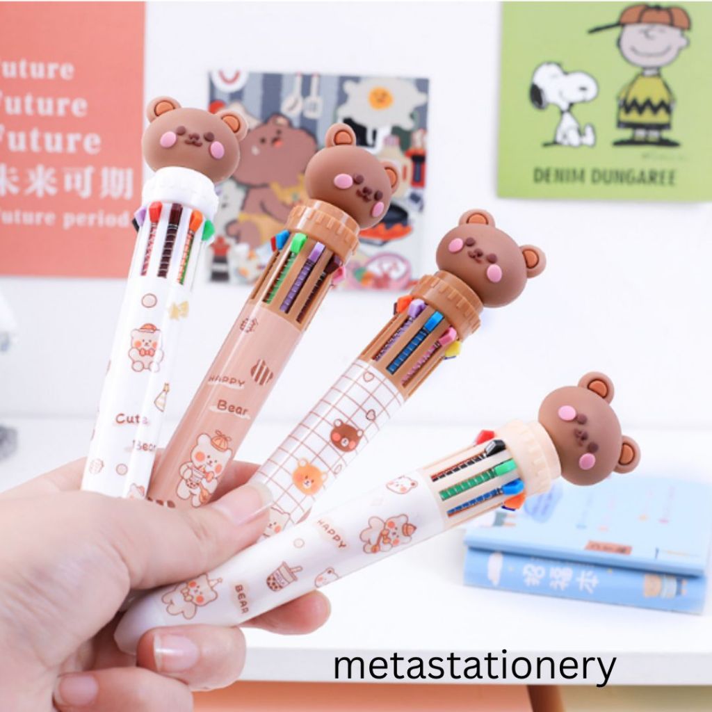 

Pulpen 10 Warna / Pulpen Motif Lucu / Pen Color Kawaii Teddy Bear