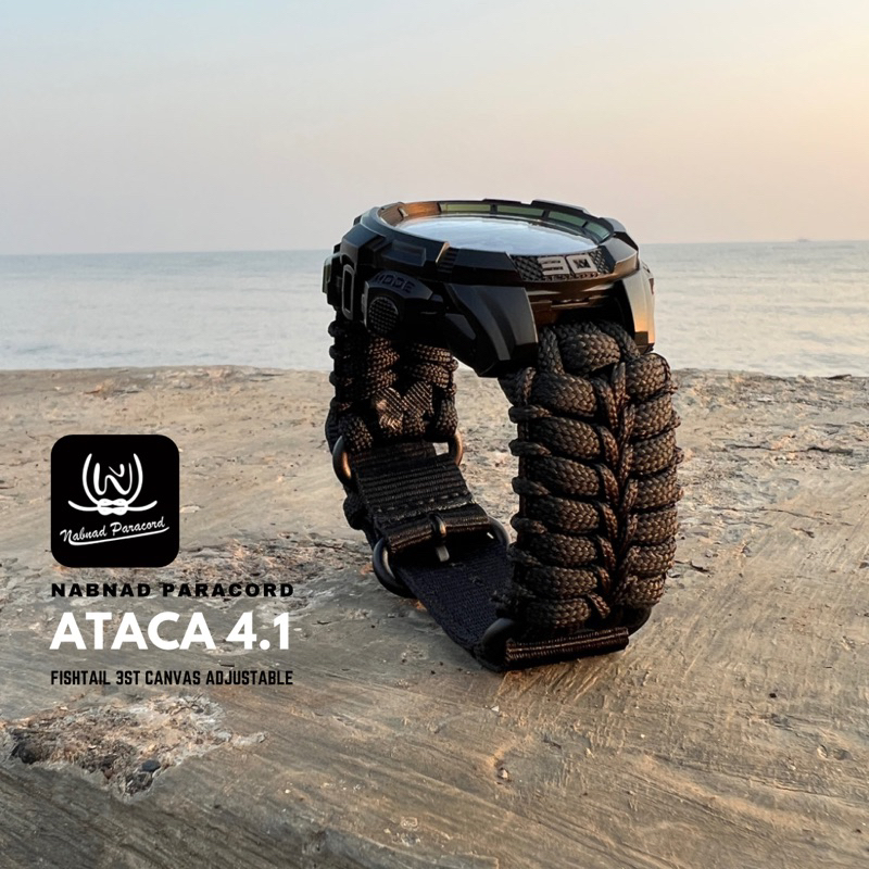 Tali Strap Jam Tangan Outdoor Paracord Untuk Eiger Ataca 4.1 Watch Strap Paracord Fishtail Nabnad