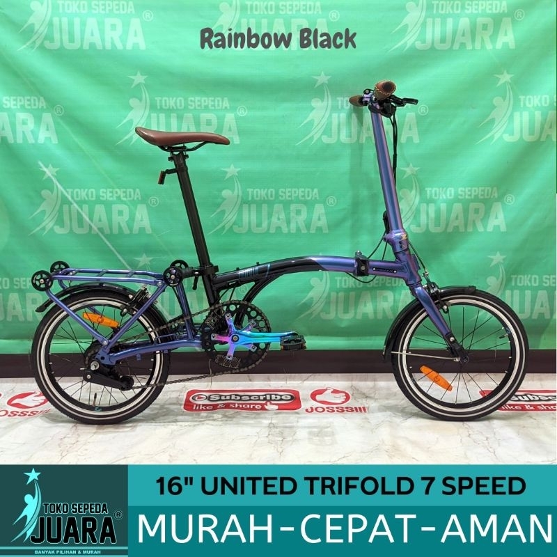 SEPEDA LIPAT UNITED TRIFOLD 7 SPEED FOLDING 16 INCH