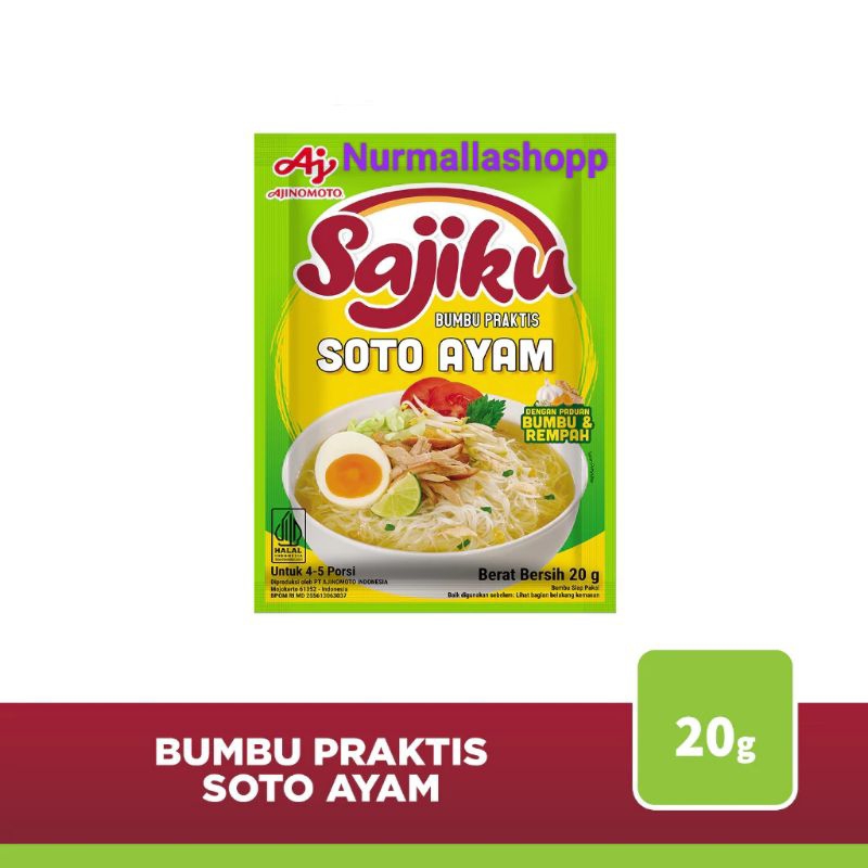 

SAJIKU BUMBU PRAKTIS SOTO AYAM 20GR