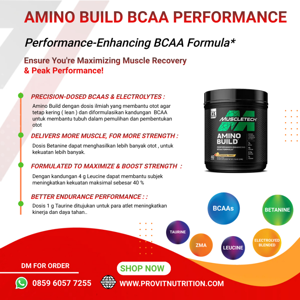 Muscletech - Amino Build Advance BCAA Performance 40 x serving