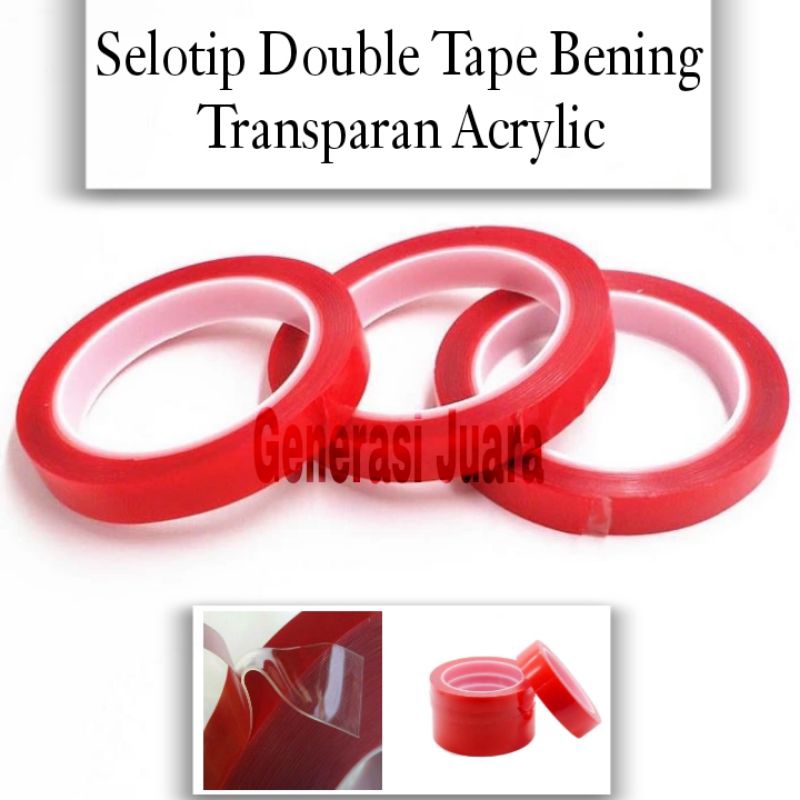

Double Tape Selotip Bening Transparan Acrylic Panjang 3 Meter
