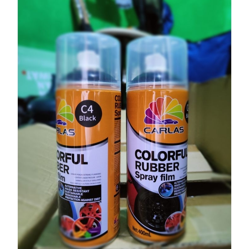 Carlas Rubber Paint Spray-Cat Pilox Karet- Black Doff/Matte - Hitam doff