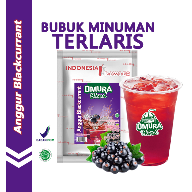 

OMURA Blend Bubuk Minuman Premium Rasa Anggur / Blackcurrant Powder Drink 1 Kg Omura Powder