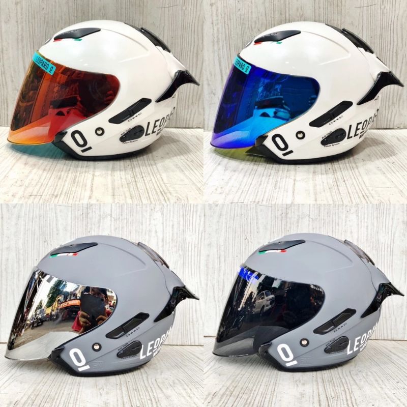 HELM KYT GALAXY FLAT R SOLID PAKET GANTENG LEOPARD