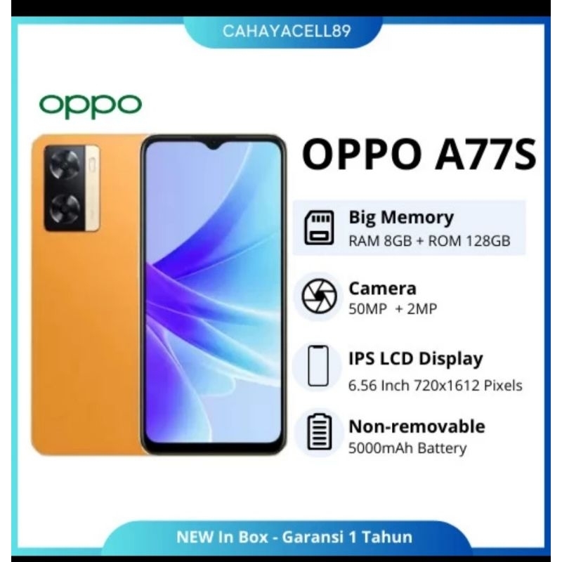 HP OPPO A77S ram8/128GB new smartphone