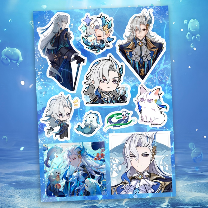 

(2pcs) NEUVILLETTE Hydro Dragon Fontaine Genshin Impact Stickers