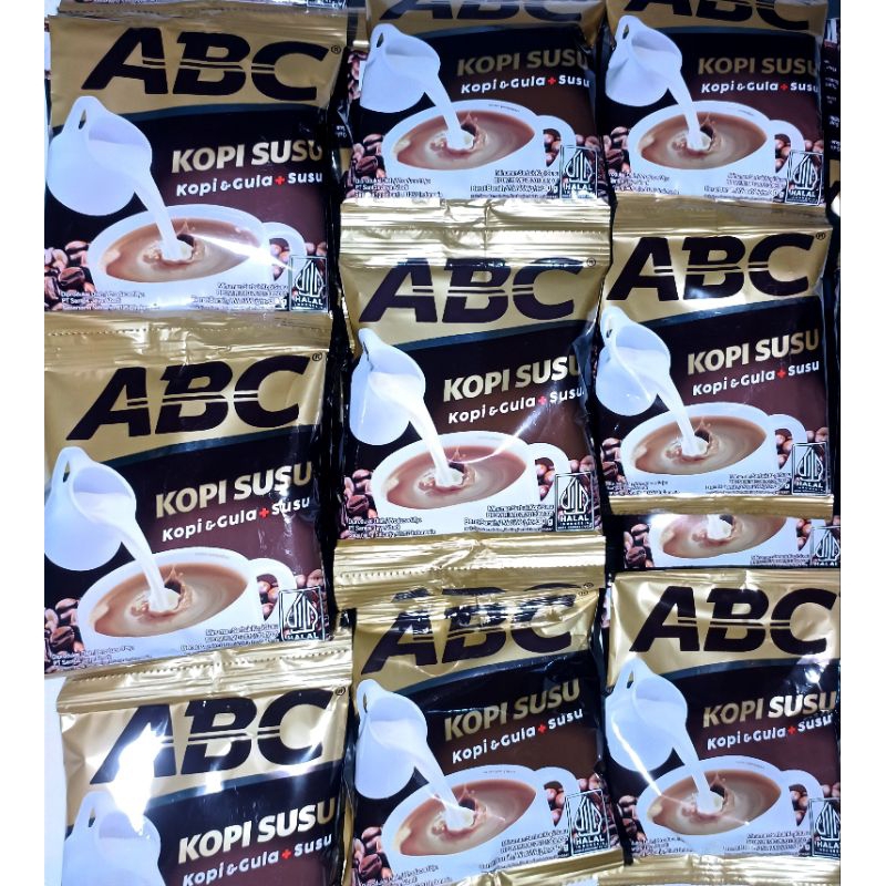 

Kopi ABC renteng renceng kopi+susu+gula 30gr