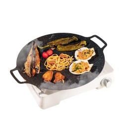 < Sja > Wajan Pemanggang Anti Lengket 34Cm / Wajan Pemanggang Daging Sosis Grill Panci Korea Bulat