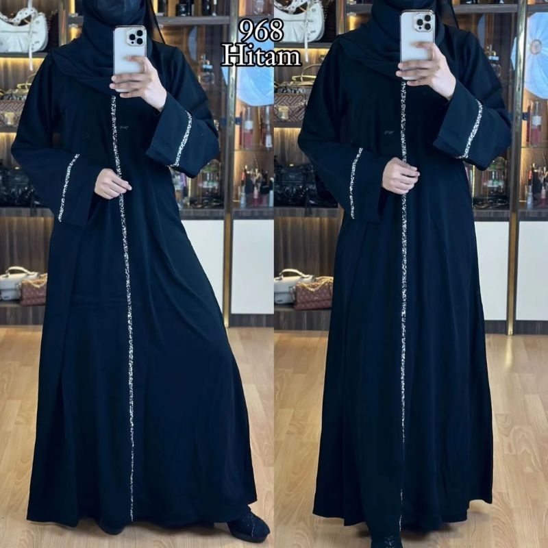 Abaya Busui Abaya Jetblack Abaya Wolfis Gamis Saudi Ori Dubai Turkey abaya 968