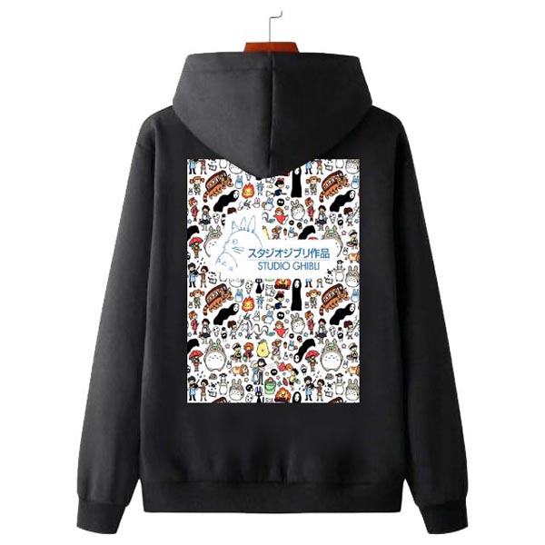 Jaket Hoodie Studio Ghibli Hoodie Sweater Bahan Cotton Fleece