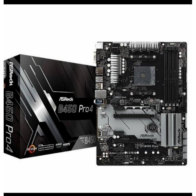 ASRock B450 Pro4 Motherboard AMD AM4 DDR4 ATX