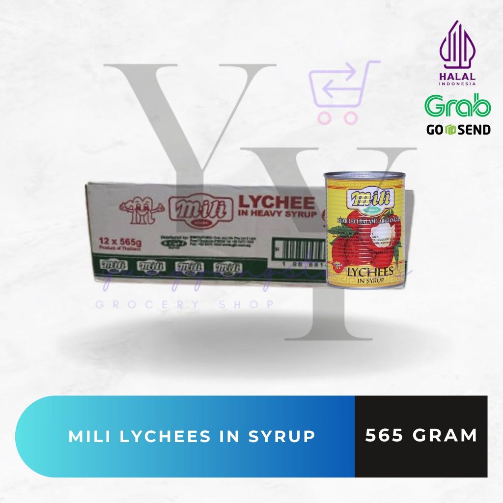 

1 Dus Isi 12 Kaleng Mili Brand Lychees In Syrup / Leci Kaleng 565 gram