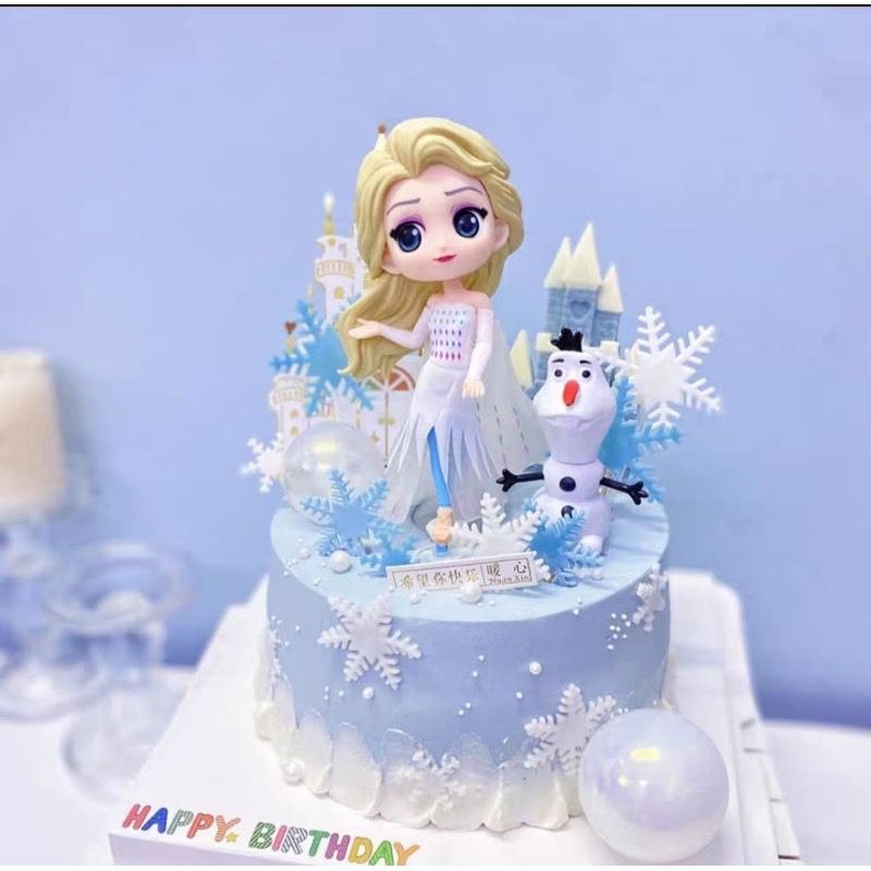 TOPPER KUE FROZEN ELSA CUSTOM PUTIH / TOPPER CAKE FROZEN ELSA CUSTOM PUTIH / ACTION FIGURE / TOPPER 