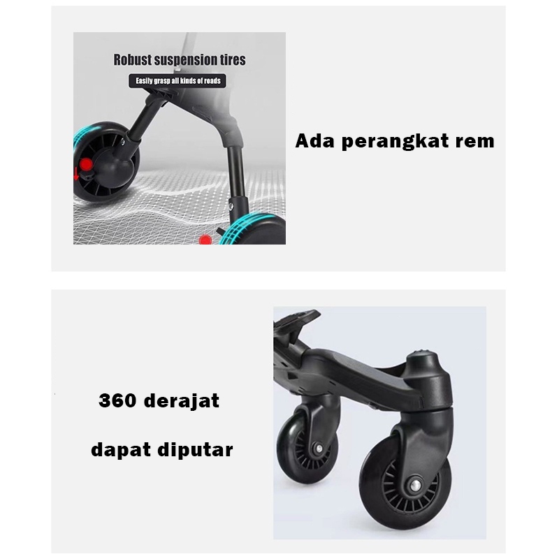 Ready stock✅Stroller Baby lipat 2 Way Travel Lightweight Foldable (Sepeda Motor Dapat Dibawa)