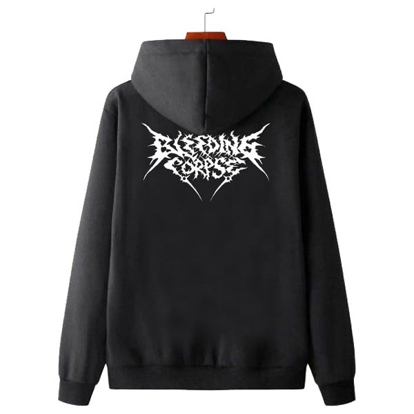 Jaket Hoodie Bleeding Corpse Hoodie Sweater Bahan Cotton Fleece