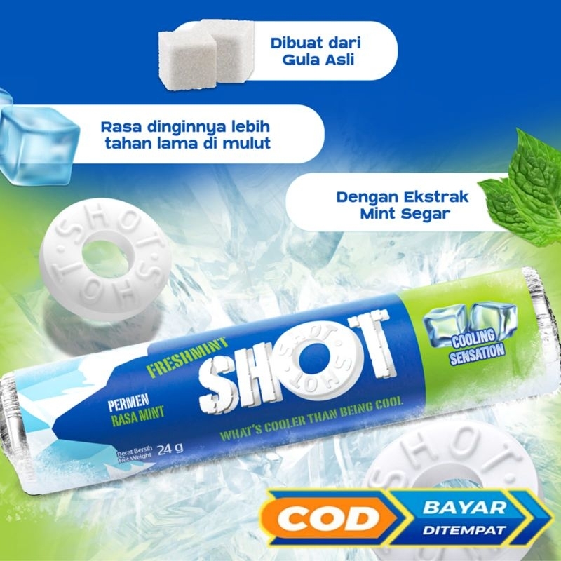 

SHOT Mint Candy Roll - Permen Mint Bolong 1toples 24pcs