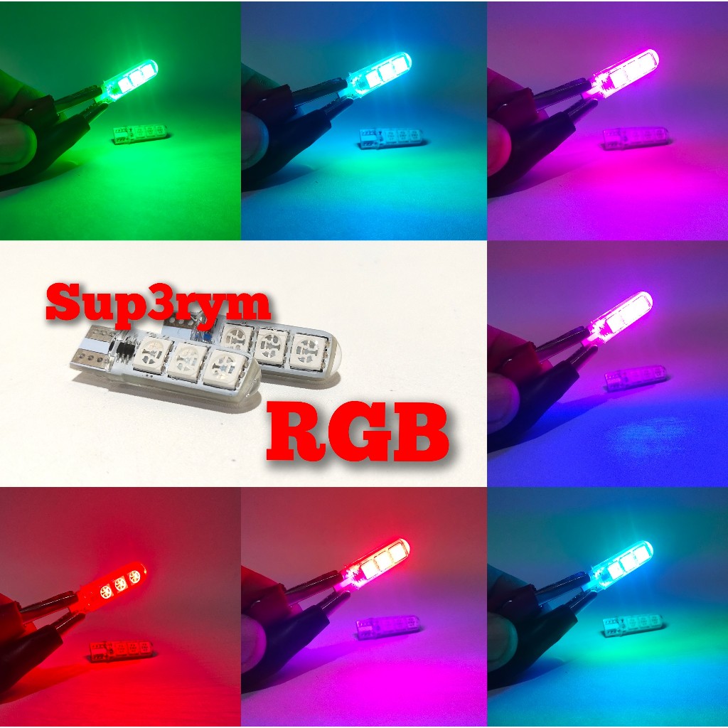 SEPASANG Lampu MOTOR LED senja sen T10 kedip running warna warni TERBARU