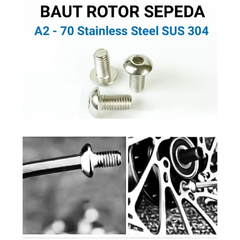 Baut Stainless Cakram Disc Brake Sepeda Baut Rotor Piringan Cakram Discbrake Sepeda