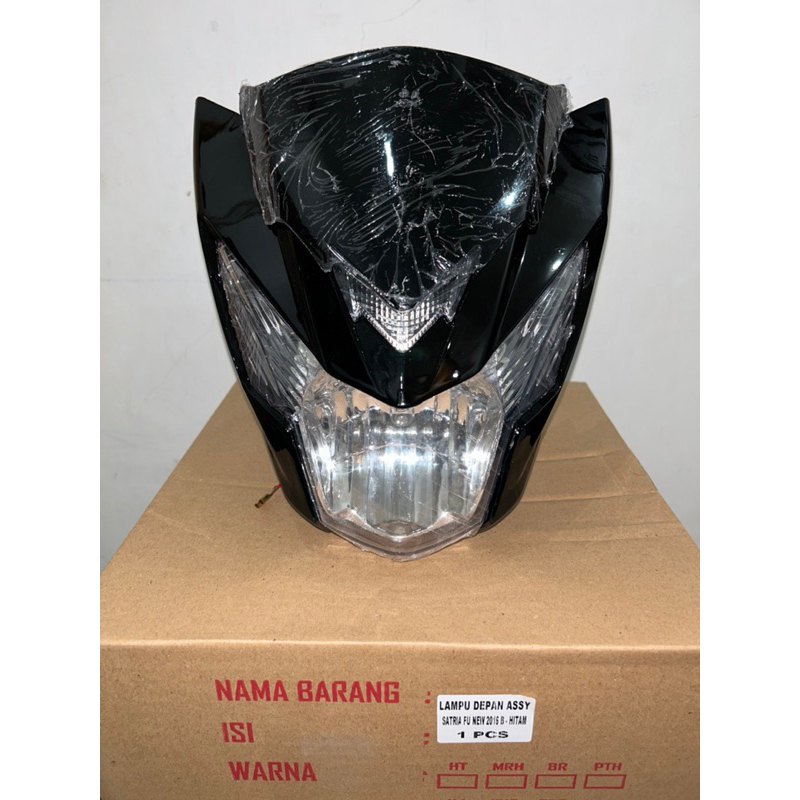 LAMPU DEPAN KOMPLIT SATRIA FU 2016 BOHLAM/LED (HITAM MERAH)