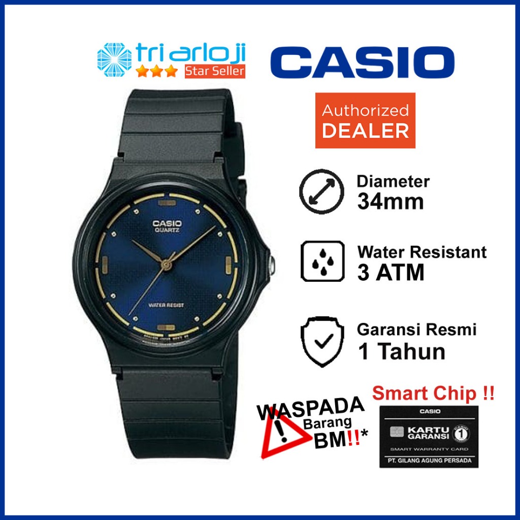 CASIO MQ-76-2ALDF Jam Tangan Pria Analog Karet HItam MQ76 MQ-76-2A