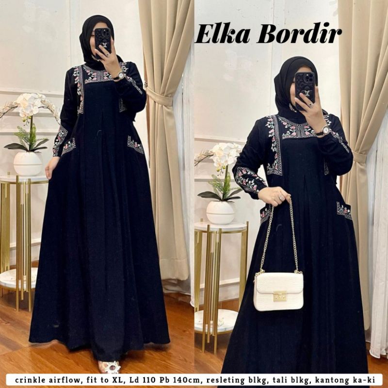 Gamis Crickle bordir Laksmi Bordir dress/Elka Bordir dress/Khalisa bordir Dress