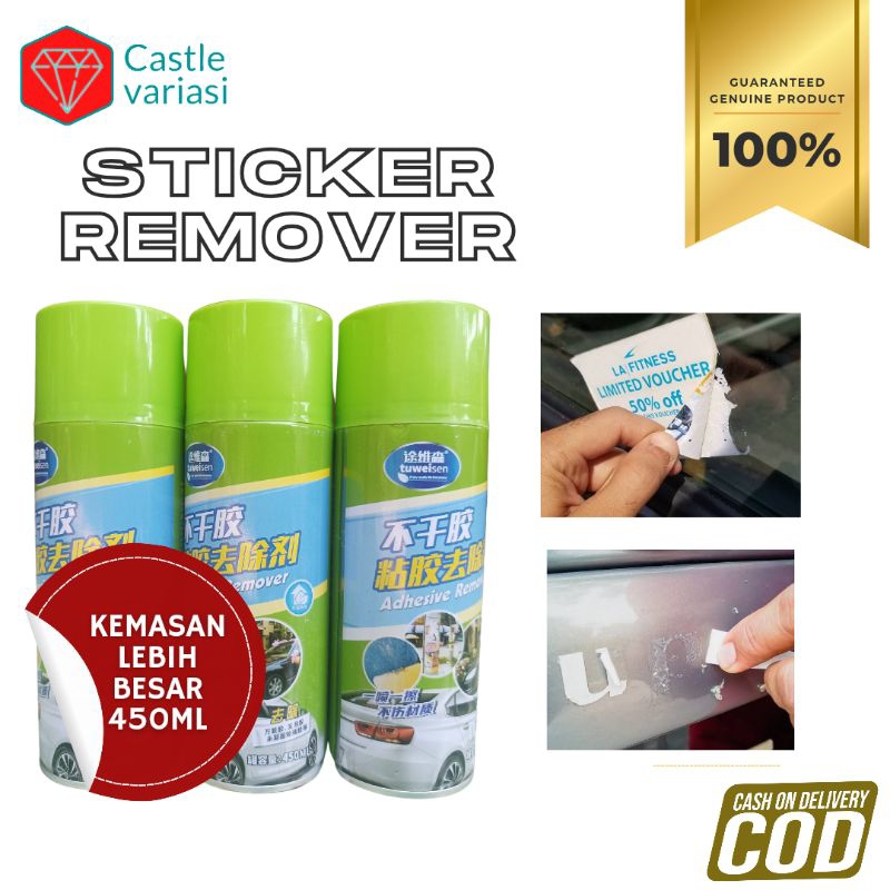 Sticker remover Adhesive Remover Car Spray Cairan Penghilang Lem Stiker 450ml 260ml Glue Sticker Rem