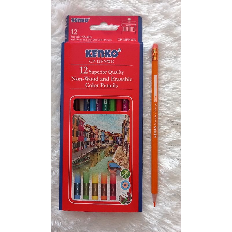 

Pensil warna Kenko CP-12FNWE 12 superior Quality Non-Wood and Erasable Color Pencils
