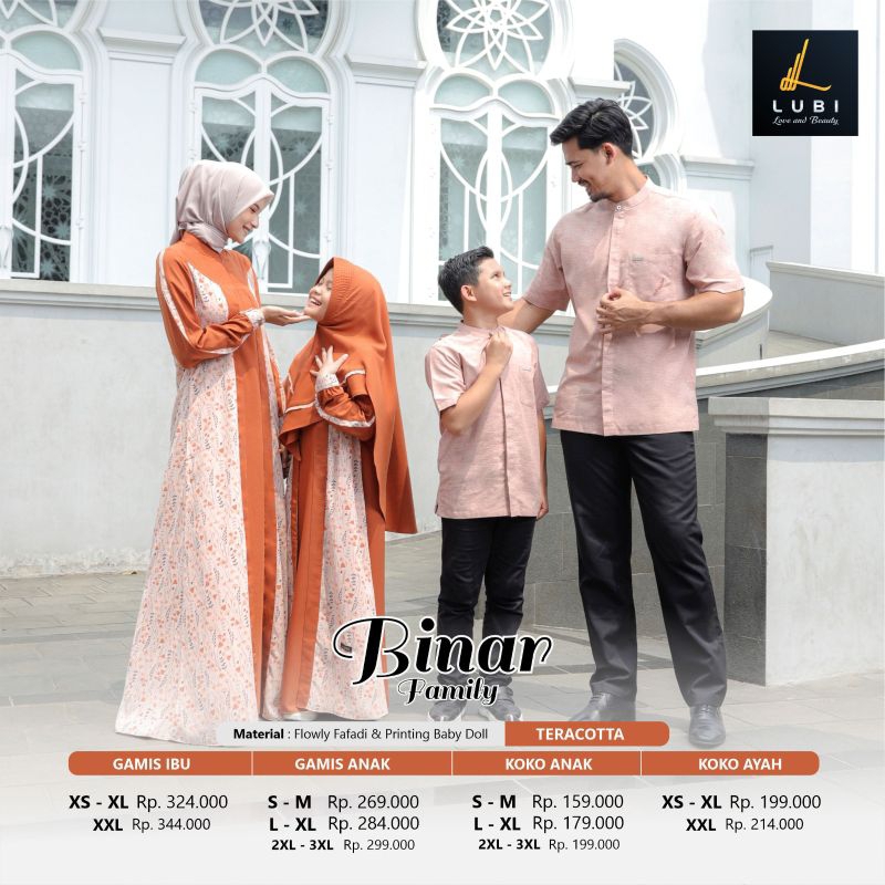 Binar Family Terracotta by Lubi | Sarimbit Keluaga 2024 | Sarimbit Keluarga Lubi 2024 | Sarimbit Kel