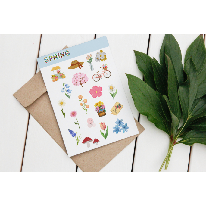 

sticker sheet journaling Spring Version