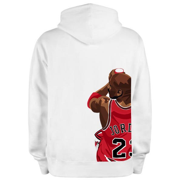 Jaket White Hoodie Michael Jordan Hoodie Sweater Bahan Cotton Fleece