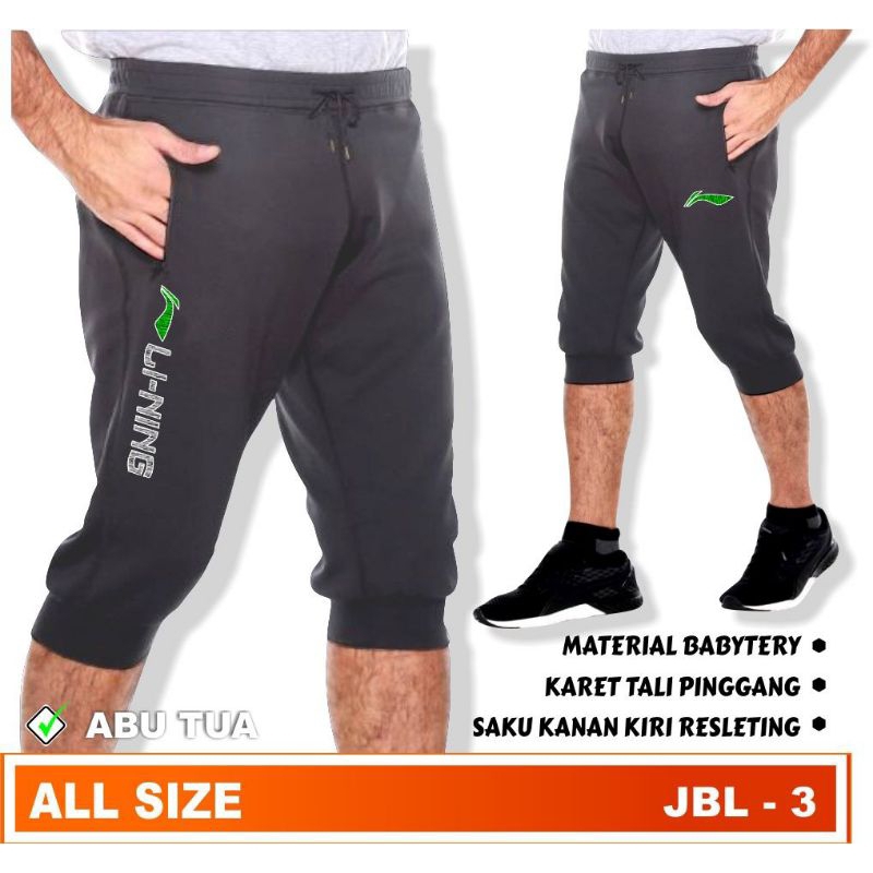 Celana pendek joger 3/4 badminton bawahan bulutangkis celana joger selutut pria wanita