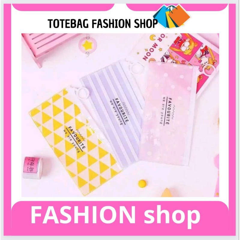 

✌ TTS ✌ COD - SMS S656 Tempat Pensil Zipper Transparan / Tempat Kosmetik Zip / Zipper
