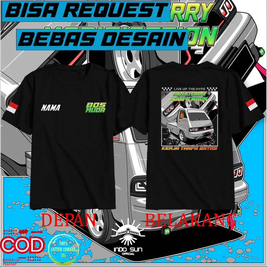 Kaos Baju Distro NEW CARRY PICK UP 100 % COMBAD 30s | Kaos Mobil Suzuki Carry Futura Pickup Modifika