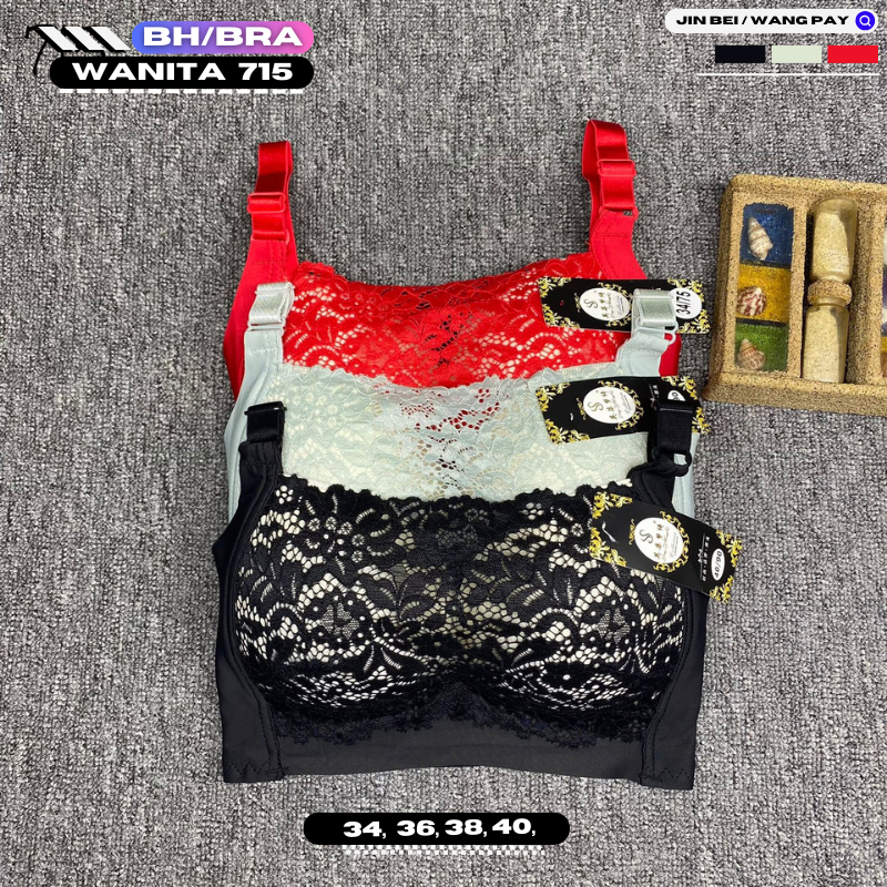 ATA FUN BRA / BH WANITA KAWAT #715 TERDAPAT 3 WARNA DAN 3 KAIT SIZE 34-40 KAIN LEMBUT PAKAIAN DALAM 
