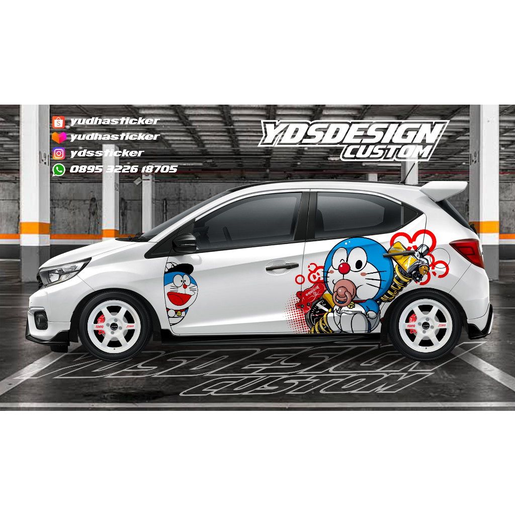 STICKER MOBIL AGYA, BRIO / DECAL STIKER JAZZ / VARIASI STIKER DORAEMON