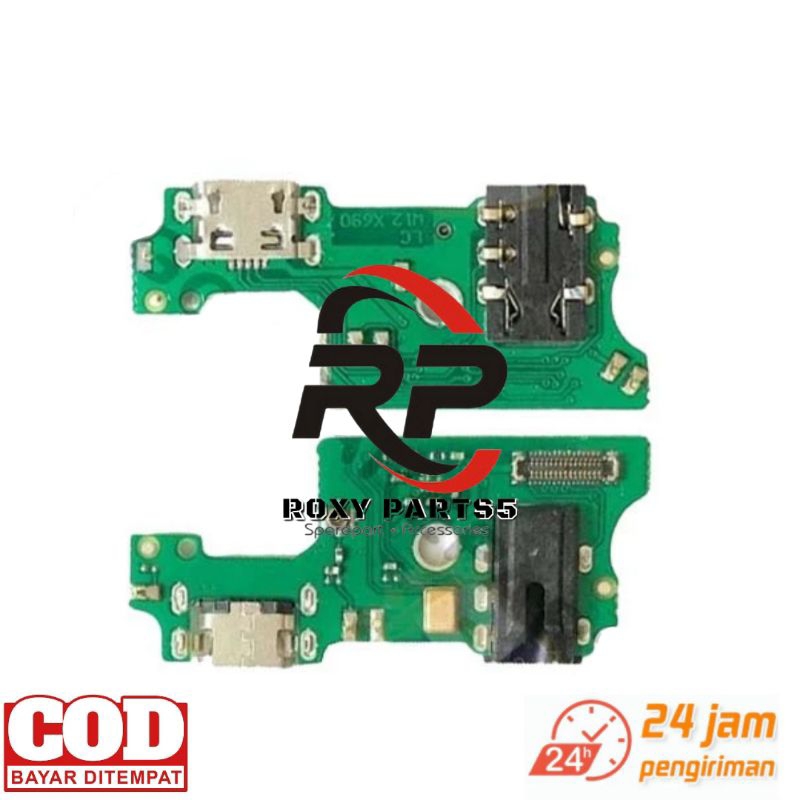 Board Charger Papan Cas Headset Hansfree PCB Hp Infinix Hot 10 X682 Mic / Flexi Con Connector Konekt