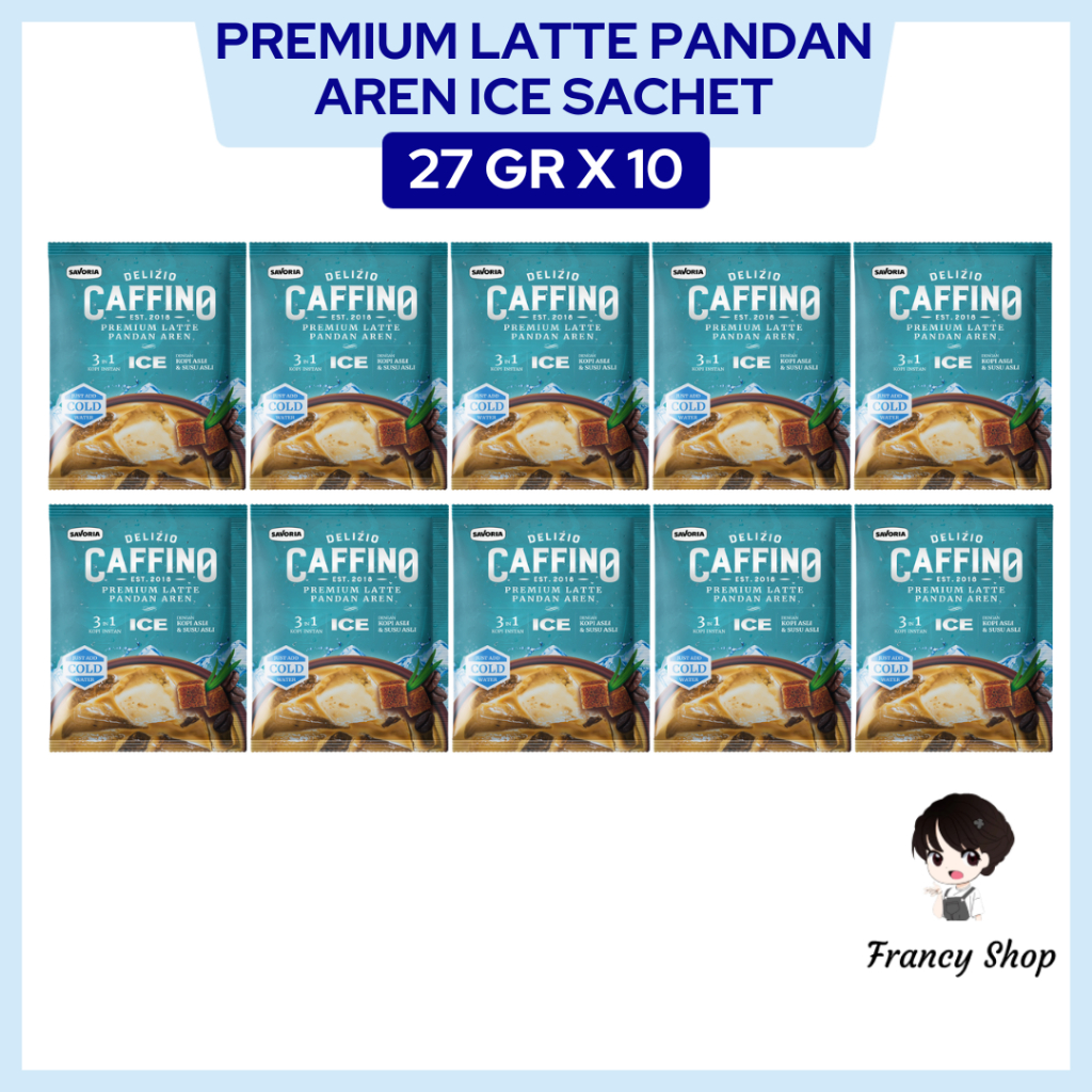 

Paket Murah Kopi Delizo Caffino Premium Latte Pandan Aren Ice Sachet Renceng 27 gr x10